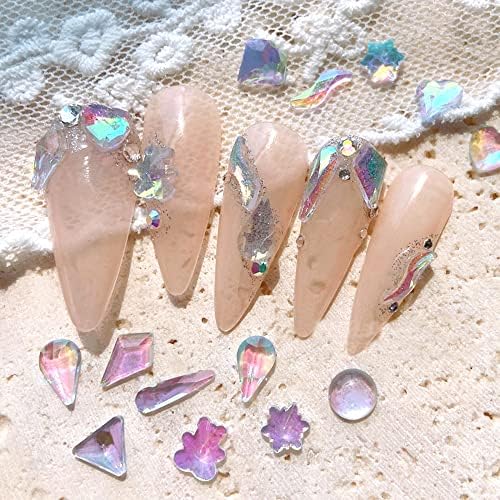 BELICEY Aurora Кристални Кристали за нокти Кръгли Мъниста с плоска обратна Страна Стъклени Скъпоценни Камъни