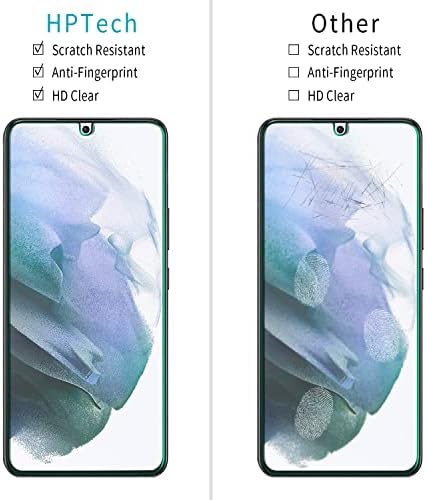 HPTech (2 опаковки) е Предназначен за Samsung Galaxy S22 5G, защитен слой от закалено стъкло с диагонал от 6,1 инча, поддържа разпознаване на пръстови отпечатъци, 0,15 мм, не се драск?
