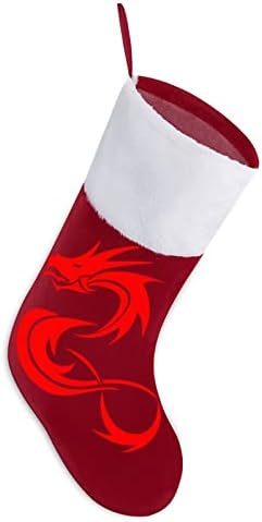 Червеният Дракон Коледен Отглеждане Окачени Чорапи С Принтом Коледно Дърво Украса За Камината