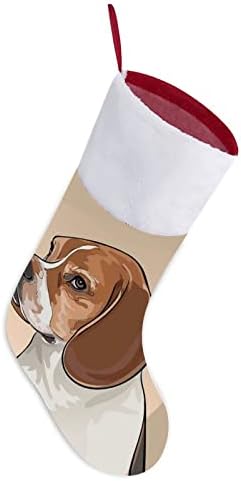 Куче, порода Бийгъл Коледен Отглеждане Окачени Чорапи С Принтом Коледно Дърво Украса За Камината