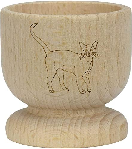 Дървена чаша за яйца Azeeda Абисинска котка (EC00023507)