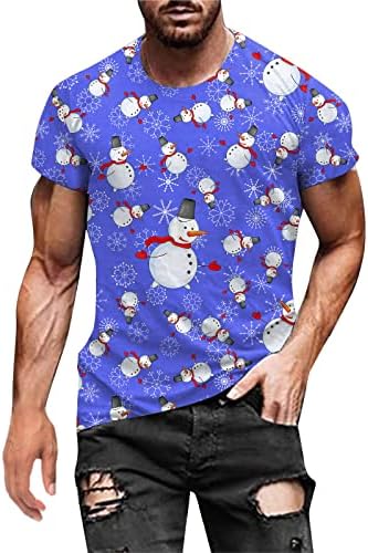 ZDFER Мъжки Тениски С Коледните Принтом Дядо Коледа, Солдатские Блузи с къс ръкав, Забавни Коледни Графични Вечерни Тениски