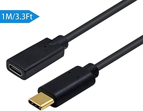 Удължител Poyiccot USB C 3,3 фута, удължителен кабел USB Type C C Кабел 10 gbit/С Удължител за USB-C-Кратък удължителен кабел