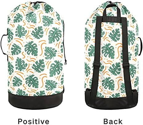 Чанта за дрехи с листа на Растения, Тежка Раница за пране на дрехи с плечевыми ремъци и дръжки, Пътна чанта за
