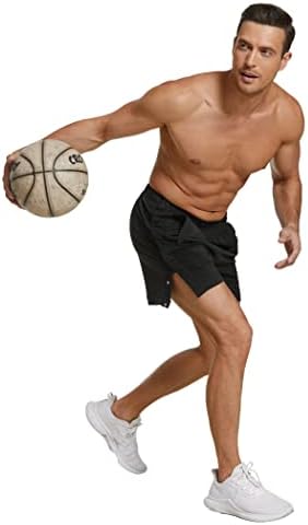 Deyeek Отрывные къси Панталони за Мъже, Спортни Баскетболни Шорти на Копчета с Джобове, Странични Отворени Следоперативни