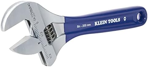 Klein Tools D509-8, регулируем гаечен ключ, с много широка челюст, изкован задвижваща ключ с полиран хромирано покритие,