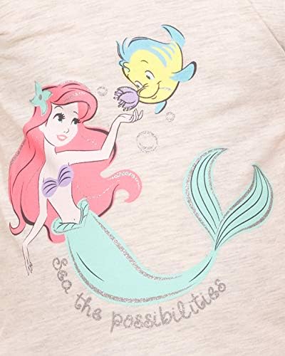 Тениска Принцеса Ариел на Дисни One Size, Подаръчен Комплект от 2 Опаковки -Рокли За Момичета С Къс Ръкав
