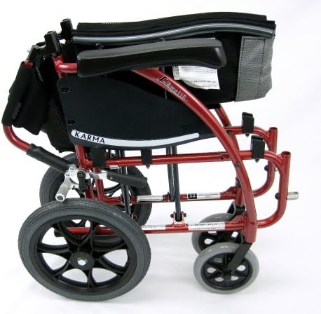 Ергономична Сверхлегкая инвалидна количка Karman Healthcare S-115-ТР с ръчно управление, Перлено Сребрист цвят, широчина