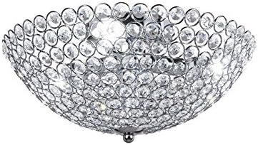 Diamond Life 3-Light Чашеобразный Хромирана Лампа от метал и Кристал с хромирано покритие, Кристален Полилей, Тавана лампа