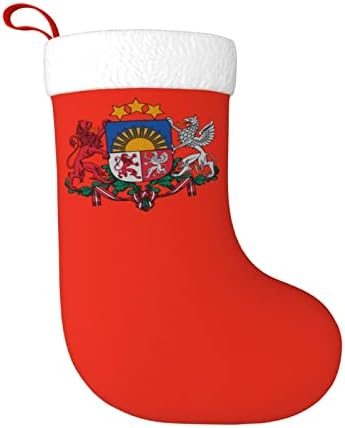 Cutedwarf Национална Емблема на Латвия Коледен Отглеждане на Коледна Украса Класически 18 Инча Окачен Чорап за камина