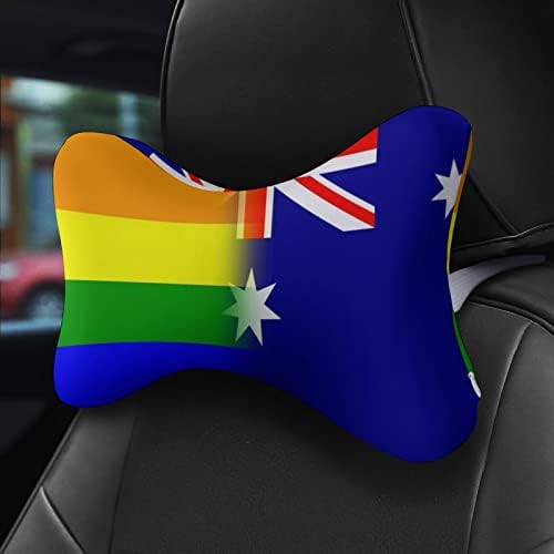 ЛГБТ Гордостта Флаг Австралия Автомобилната въздушна Възглавница За Шията от 2 на Костите под Формата На Автомобил