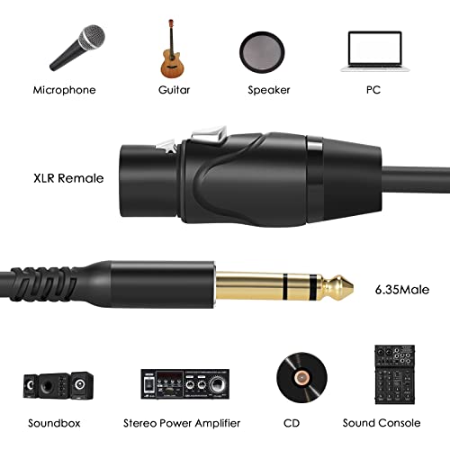 Жак Twozoh XLR за да се свържете кабела TRS диаметър 1/4 инча (6,35 мм) конектор на четвърт инч, Балансиран, за да се свържете микрофонного кабел XLR дължина 3,3 фута (професионал?
