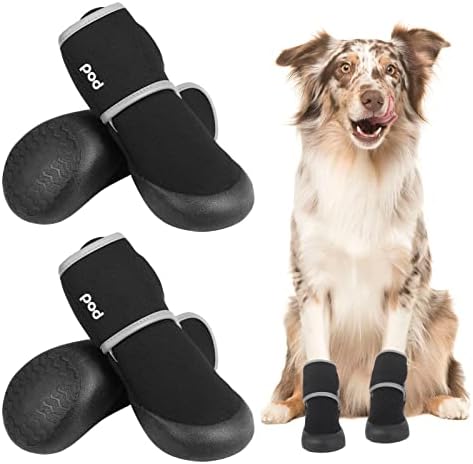 Jspupifip 4 бр. Летни обувки за защита на кучешки лапи, Дишащи обувки за кучета с Неплъзгащи подметки, Меки Гумени Обувки за