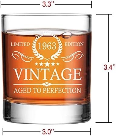 Добра реколта през 1963 г., Отлежало до съвършенство за 60-ия рожден ден, на Чаша за уиски за 60-ия рожден ден, Декорация
