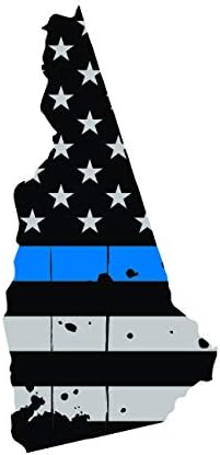 fagraphix Проблем щата Ню Хемпшир във формата На Приглушенного Хартата на САЩ Тънка Синя Линия Стикер Стикер Стикер на Самозалепващи