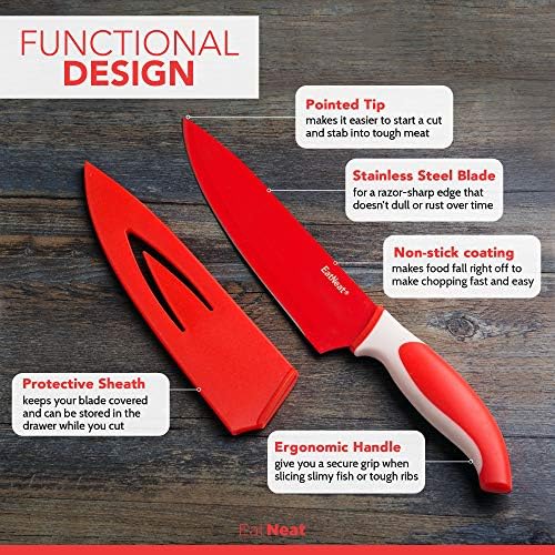 Комплект цветни кухненски ножове EatNeat от 12 предмети и Красивите стъклени кухненски кутии от 4 теми с капак от неръждаема
