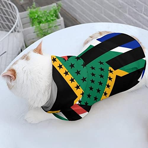Афроамериканский Флаг Котка Цели Риза Модерен Костюм на Куче, с Шапочкой Аксесоари за Домашни Любимци