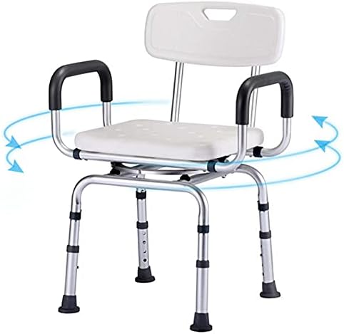 PAYRFV Отточна тръба на шарнирна връзка стол за душ за възрастните хора, седалка за баня на 360 ° с подлакътници
