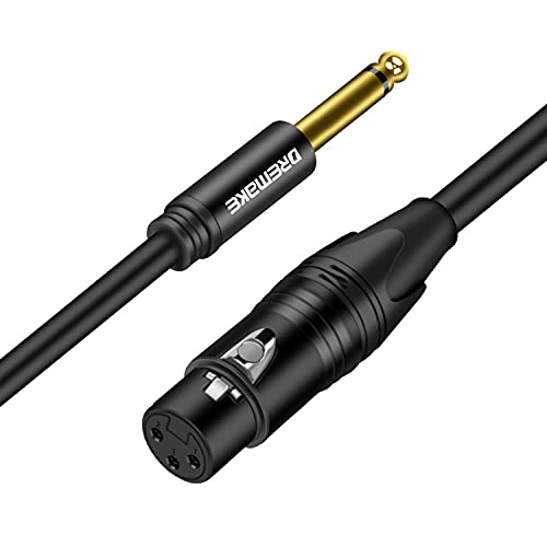 3-Пинов конектор DREMAKE XLR за да се свържете към конектора TS 6.5 мм с Несимметричным свързващ patch-слойни 1/4, 3-Крак кабел XLR за да се свържете към конектора 6,35 мм за Монофони