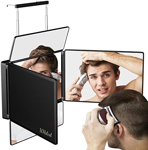 UHdod 5-Позиционен Огледало за Подстригване на коса, Огледало за грим на 360 ° с Регулируема по височина скоби, Коса