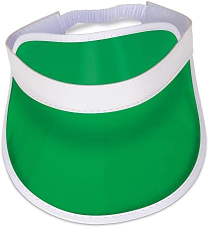 Бейзболни шапки Beistle от Прозрачна пластмаса с козирка на Дилъра от 4 части за тематични партита в казино, Един Размер, Зелено /бял