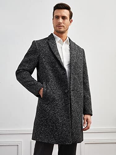 Якета OSHHO за жените - Мъжко однобортное палто с ревера (Цвят: Тъмно сив, Размер: Голям)