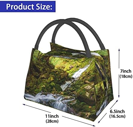 Чанта за обяд с принтом Водопад Эвалин сред гора - Обяд-бокс Преносими богат на функции термоизоляционная чанта, подходяща за пикници, пътувания в офис
