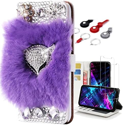 Калъф за чантата си Фея Art Crystal, съвместим с Samsung Galaxy А01 Core - Въси Лисици - Светло лилаво - Кожен калъф