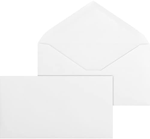 № 6-3/4 Бели Тъкани пликове с V-образен капак, 3-3 / 5 W x 6-1/ 2Д, 24 кг. - 10 x