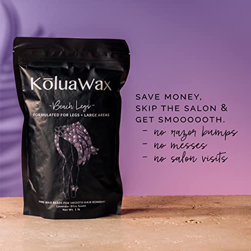 KoluaWax | Твърди Восъчни Перли за Плажни Крака (1 фунтовый пакет) | За краката, гърба и много Други | Лавандула