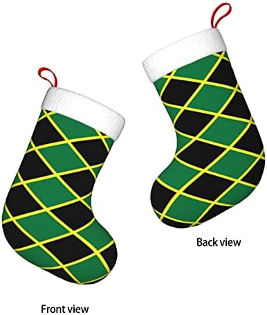 Коледни Чорапи Augenstern В Ивица С Флага На Ямайка, Карибските Двустранни Чорапи За Окачване На Камината