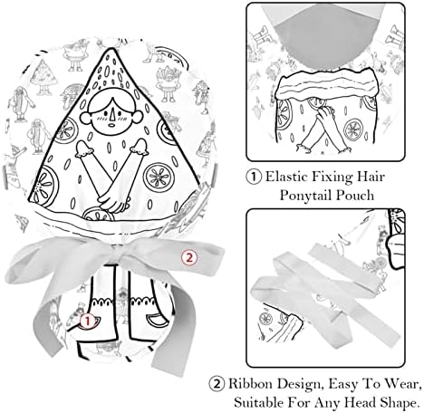 2 Опаковане на Женската Работна Шапка с Копчета, Завязанной Отзад на Панделка, която покрива Дълга Коса във формата на Тиква