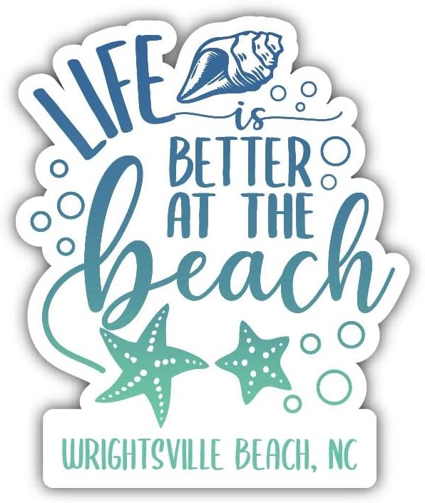 Райтсвилл Бийч, Северна Каролина, 4-Инчов Винил Стикер, Дизайн Плажната Живот