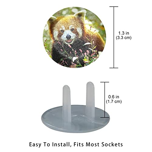 Капачки за контакти с шарките на червена панда 12 бр. - Защитни капачки за контакти, за деца – Здрави и устойчиви – Лесно да защитават вашите контакти от деца