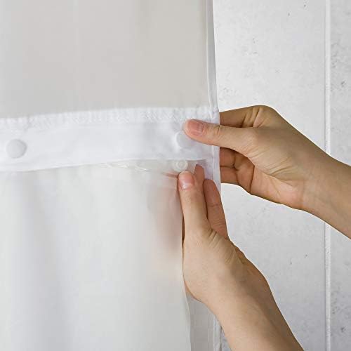 Призматическая Завеса за душ без куки с подплата Peva, 71 x 74 инча, Бяла