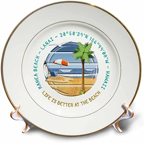 Подарък чинии за летни приключения 3dRose American Beaches - плаж Кахеа, Lanai, Хавай (cp-375467-1)
