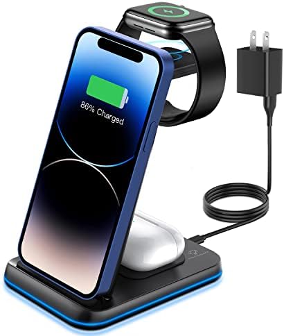 Складное Безжично зарядно устройство ZUBARR за няколко устройство 3 в 1, Безжично зарядно устройство за iPhone13 12 11/Pro/Mini/XS/XR, Безжична зарядно устройство ще захранване на ?