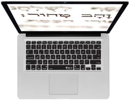 Седалките KB клавиатура на иврит за MacBook (HEB-M-CB-2), прозрачни, с черни копчета