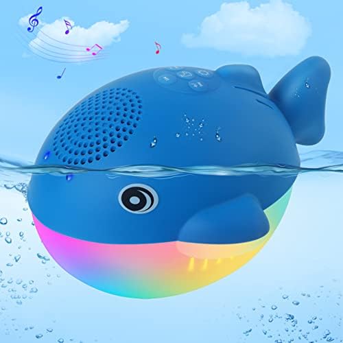 Говорител на басейна Bluetooth 5.1, Водоустойчив Плаващ слушалка Bluetooth IPX7 с 8 Режима на осветление, Стереозвук, Нощни