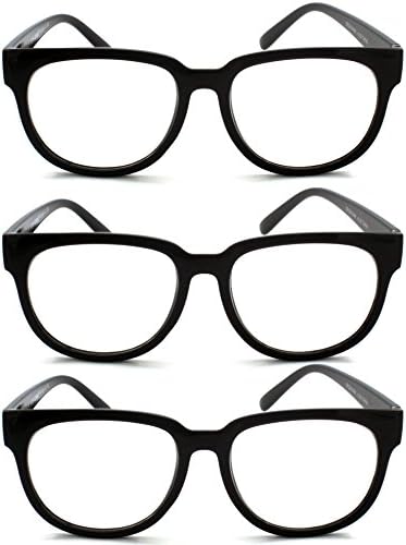 Очила за четене с увеличение за очи, 3 опаковки, дамски стилни четци в пластмасова рамка
