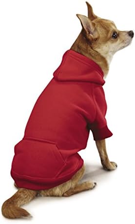 Ежедневни hoody Кучешки Basic с качулка за кучета от 12 инча Малка, Червена