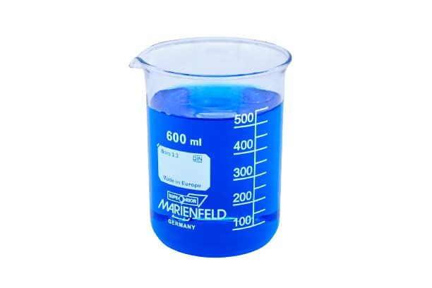 Чаша Marienfeld Superior 600 мл borosilicate стъкло 3.3 Ниски форми (комплект от 4 теми) Лабораторни Съдове Почистване