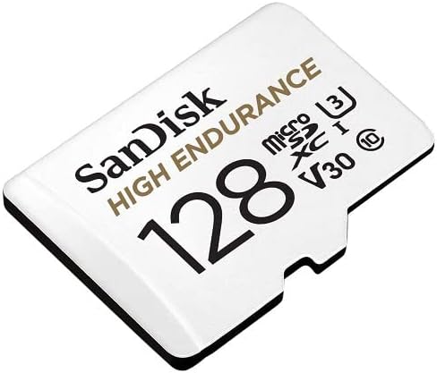 Карта памет SanDisk microSD High Endurance 128 GB Работи с интелигентни камера Wyze Cam ДВ, Wyze Cam Pan v3 (SDSQQNR-128G-GN6IA) V30 C10 U3 в комплект с 1 на всички, с изключение на устройства, четец за карти ?