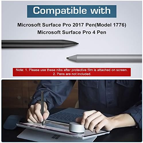 Набор от накрайници MoKo за писалка Surface от 4 парчета (ПОЛУПАНСИОН/HB/2H / H), Комплект за подмяна на върха на писалката Surface, Съвместим с дръжка Surface Pro 2017 (модел 1776)/Surface Pro 4 Pe