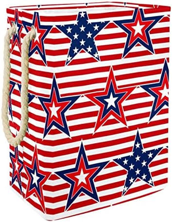 Кошница за дрехи Американските Звезди на Червено-Бели Райета Модел Сгъваема Кошница За Дрехи на Търговската