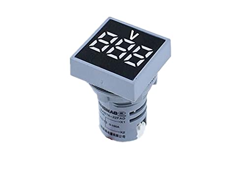 HWGO 22 мм Мини Цифров Волтметър Квадратен ac 20-500 В Волта Тестер за напрежение на електромера Led Лампи Дисплей (Цвят: жълт)