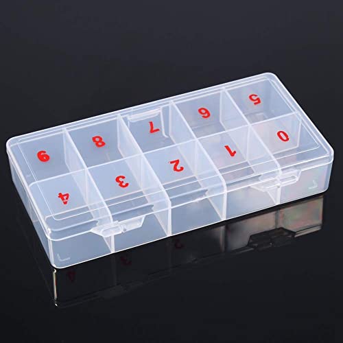 Кутия за типсов за нокти 10 Слота Прозрачна Пластмасова Празен Прозрачен Калъф за съхранение на въздушната типсов за дизайн