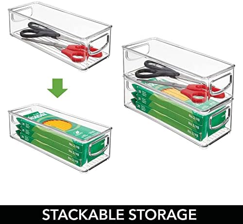 mDesign Малки Пластмасови Офис контейнери за съхранение, с дръжка за организиране на Картотечном шкаф, рафт на шкафа
