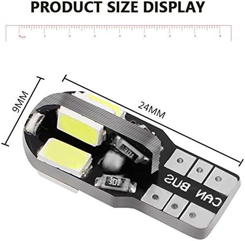 AZNCOS 10-Pack Led лампа за интериора на Колата Canbus Error Free T10 Изключително Ярка Бяла 5730 8SMD led 12 В Автомобил