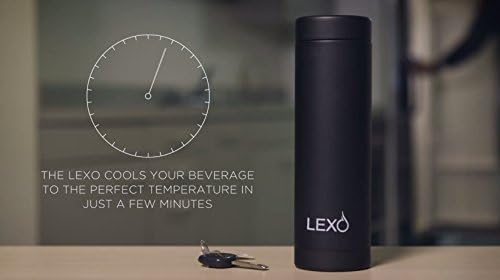 Умна пътна чаша LEXO с регулиране на температурата с панти капак (черна, 16 мл)